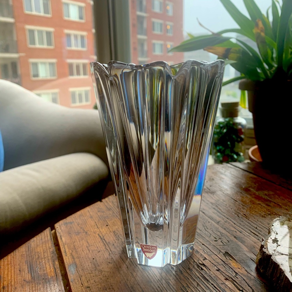 Orrefors Crystal Vase, LN!